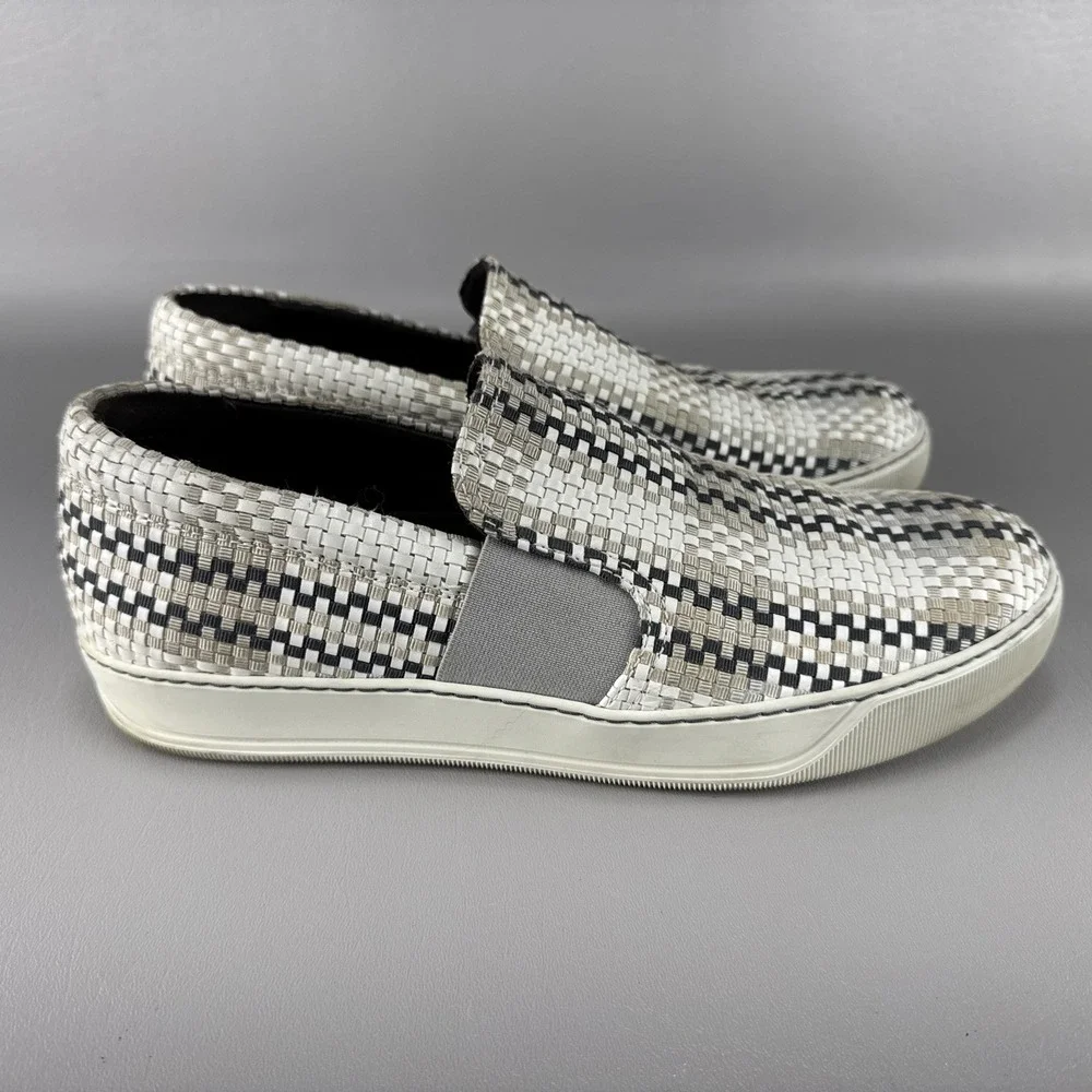 Lanvin Woven Slip On Shoes Mens Size 8 Casual Comfort Loafer‎ Beach Minimalist